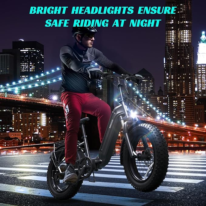 SISIGAD Folding Electric Bike for Adults, 1500W Peak Motor Ebike with 48V 15Ah Removable Battery, Max Range 60 Miles 28 MPH Commuter Foldable Ebike, 20" Fat Tire All Terrain E Bike