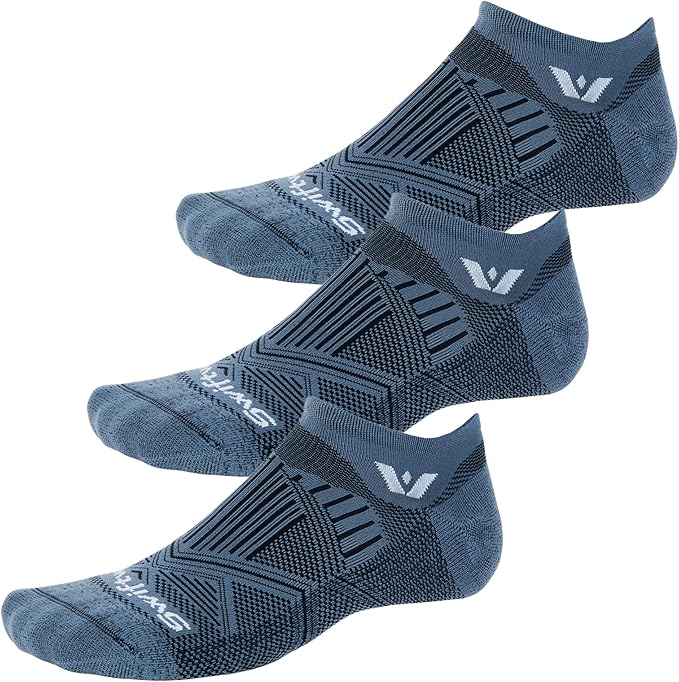 Swiftwick- ASPIRE (3 Pairs) No-Show Running Socks, Cycling Socks, Compression Fit