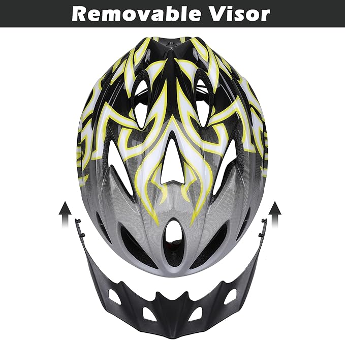 Zacro Adult Bike Helmet Lightweight for Men Women Comfort with Pads&Visor, Certified Bicycle Helmet for Adults Youth Mountain Road Biker