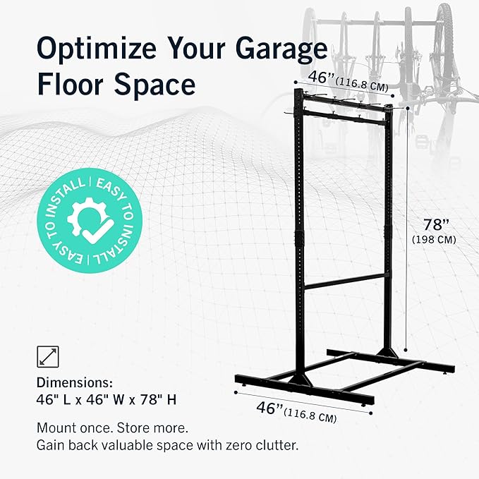 StoreYourBoard Freestanding Bike Rack for 8 Bikes - Heavy Duty Aluminum & Steel Indoor Bike Rack Garage - Space-Saving Vertical Bike Rack for Road, Mountain, and Hybrid Bicycles - Holds Up to 300 Lbs