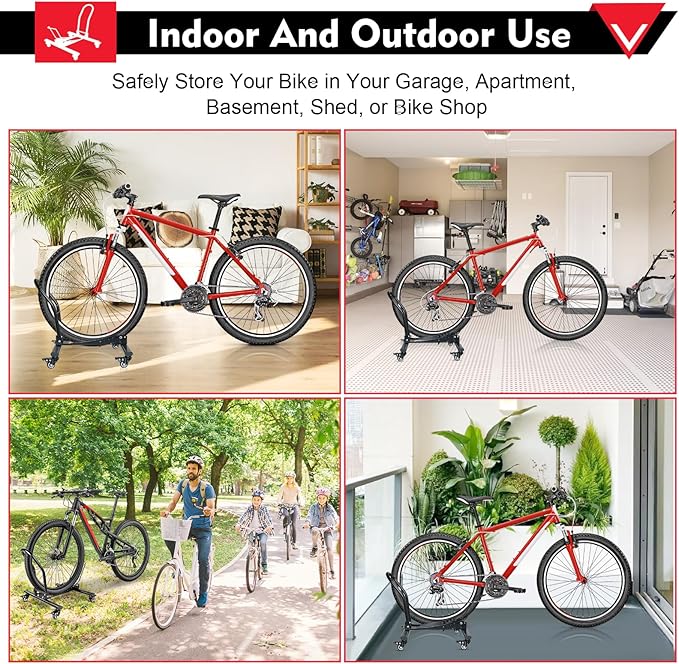 Bike Stand Floor Freestanding Indoor Garage Bike Storage Space-Saving Bicycle Parking Rack for 20"-29" Road Bikes Adjustable