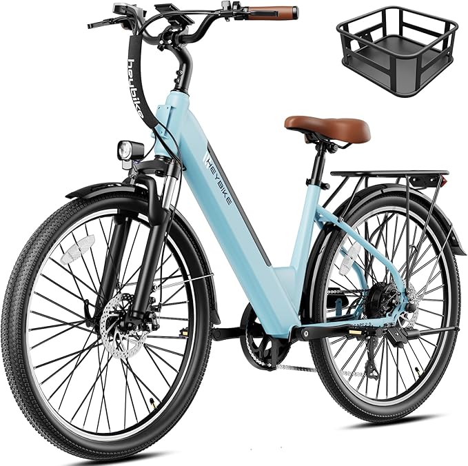 Heybike Cityscape 2.0 Electric Bike for Adults with 1200W Motor Peak, 468Wh Removable Battery, up to 50Miles 24MPH 26" Electric Commuter Bike with 7-Speed, UL Certified
