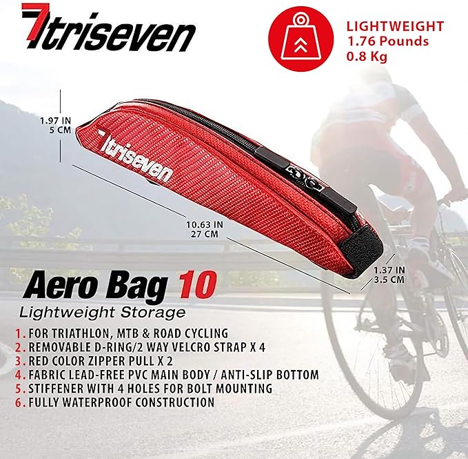 TriSeven Bicycle Bag Frame Bag - Bike Bicycle Triangle Bag - Bike Storage Bag - Bicycle Frame - Pouch Bag for MTB - Road Bike Cycling - Bike Accessories - Bikepacking, Touring