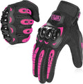 COFIT Motorcycle Gloves Breathable, Touchscreen Motorbike Gloves Anti-Slip with Good Grip Hard Knuckles Protection for Men Women Motocross, BMX ATV MTB Cycling, Road Racing - Pink M