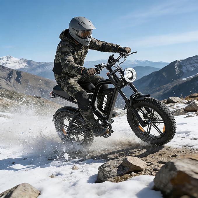 Electric Bike for Adults, 1500W-3000W Peak Ebike with Full Suspension, 20" x 4.0 Fat Tire Retro Scrambler Moped Style, 48V/52V Long Range All-Terrain Electric Bicycle, UL 2849 Certified