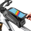 ROCKBROS Bike Phone Front Frame Bag Bicycle Top Tube Handlebar Bag 3D EVA Bike Phone Mount Holder Bag Bike Accessories Cycling Pouch 1.7L Compatible Phones Under 7”