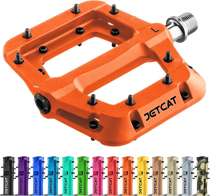 Mountain Bike Pedals Flat - MTB Pedals Flat, Bicycle Pedals for BMX/MTN/Road/Gravel/EBike, BMX Pedals, Platform Pedals, Adults & Kids Bike Replacement Upgrades Parts 9/16