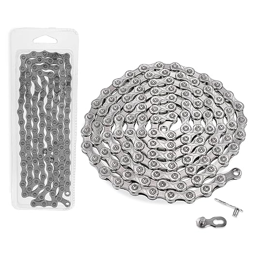 BlueStars 11 Speed Bike Chain 1/2 x 11/128 Inch (116 Links) with Quick Link - Anti-Rust Bicycle Chain - for MTB/Road/Gravel/Cyclocross Bikes - Compatible with Shimano SRAM Campagnolo