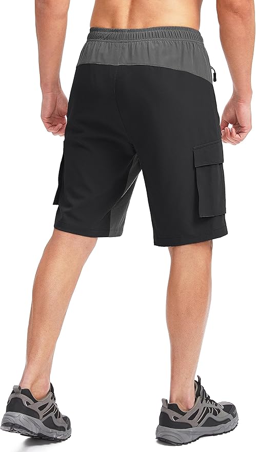 Bikewa Men's Mountain Bike Shorts 3D Padded Loose-fit Biking Riding Cycling Bicycle Biker Shorts Zipper Pockets
