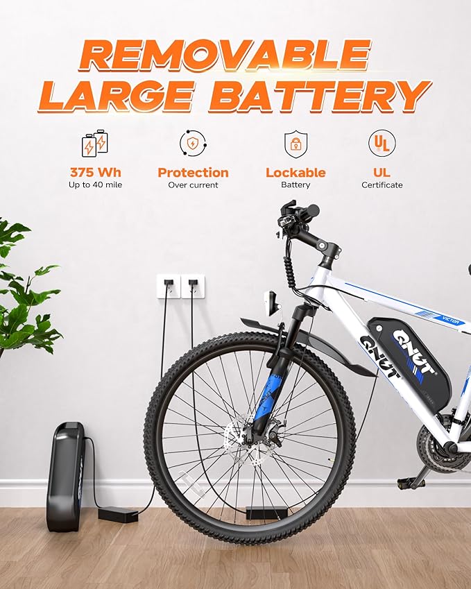 350W Full Aluminum Electric Bike for Adults & Teens, Upgraded Adjustable Handlebars, 21-Speed 26" Commuter E-Bike with Dual Disc Brakes, 40-Mile Range, Mountain Bike for Men/Women
