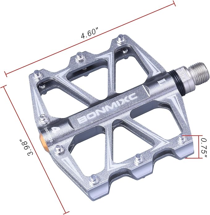 Mountain Bike Pedals 9/16" Alloy Lightweight MTB Pedals Sealed Bearing Flat Road Pedals