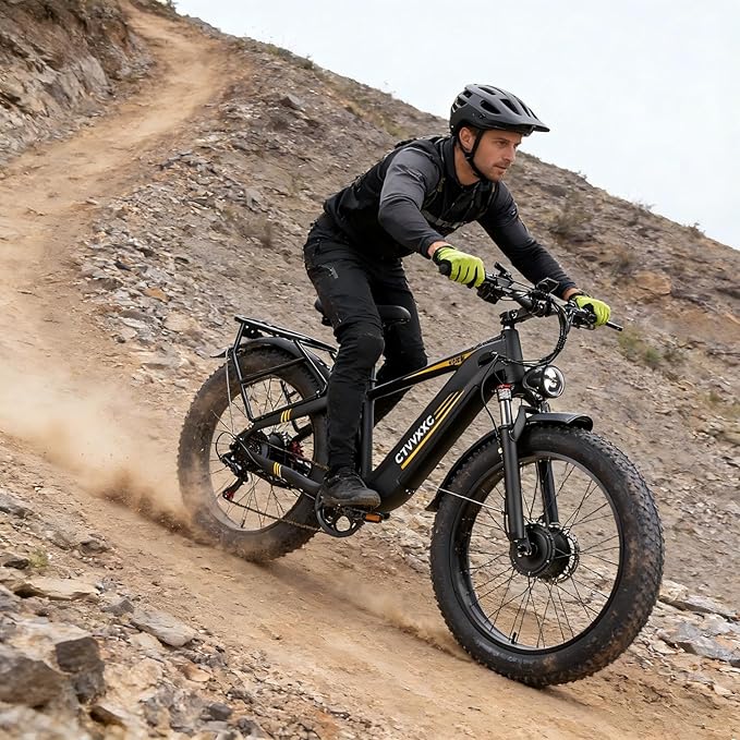 Electric Bike for Adults Men 50MPH - 8000W Peak Dual Motor Ebike,Fast AWD E Bikes,52V 26Ah 95Miles Long Range,Adjustable Stem,Dual Hydraulic Brakes,26" Fat Tire E-Bike for Commuter Mountain Off-Road
