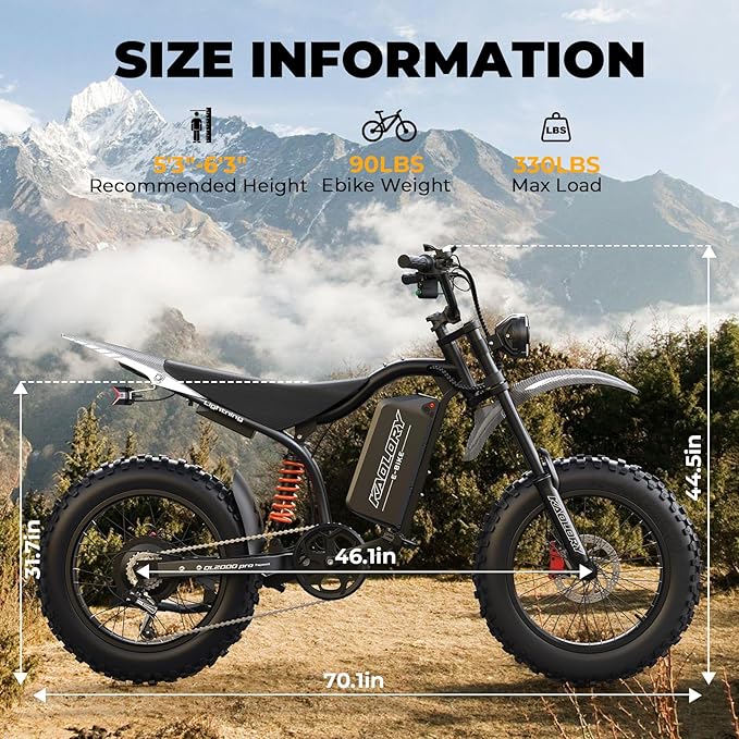 Electric Bike for Adults - Peak 3000W, 60V 32Ah Battery, 40MPH, 100 Miles Range, 20" Fat Tire Ebike with Hydraulic Brakes, Teens Electric Dirt Bike for Mountain, Snow, Sand, Commuter UL