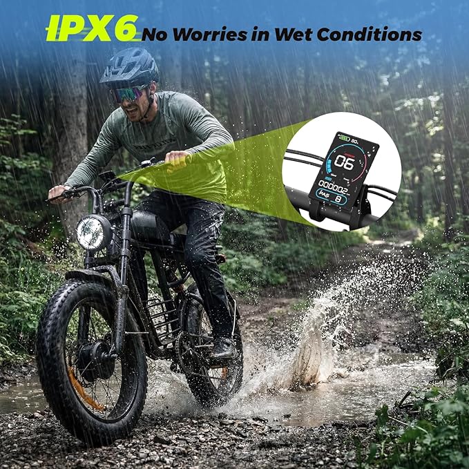 Electric Bike for Adults, 1000W/1500W Dirt Bike, 30MPH/34MPH, 48V 15Ah/48V 18.9Ah E-Bike, 30-47 Miles Electric Motorcycle, 20" Fat Tire Off-Road Bike, All Terrain for Mountains, Snow, Sand, Road