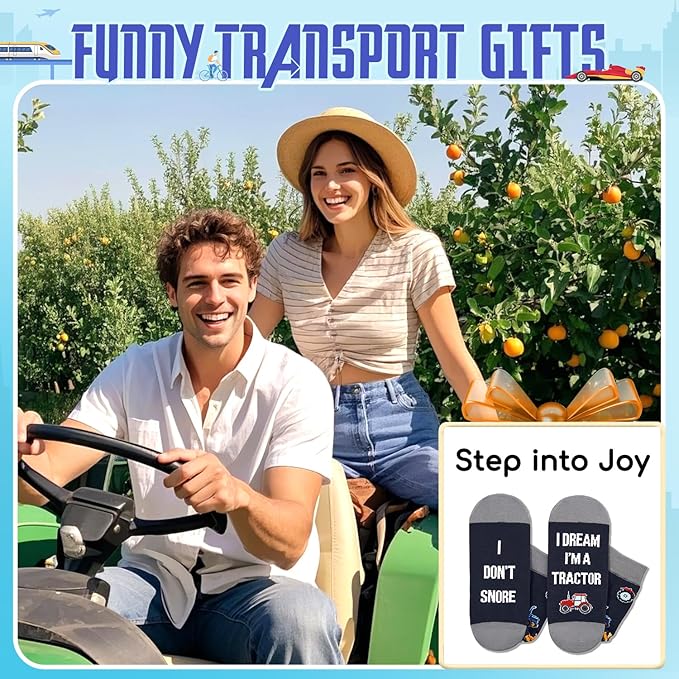 Zmart Funny Transportation Gifts - Race Car Train Motorcycle Tractor Bike Socks for Adult
