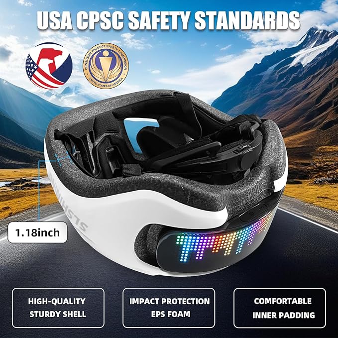 Smart Bike Helmet with Light: Bicycle Helmets for Adult Teens for Mountain & Road Cycling Electric Scooter Skateboard Skating