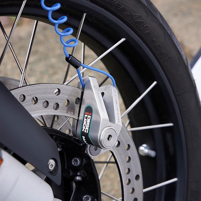 Magmaus® MBL01 [Never-Rust] Disc Brake Lock - [High Security] [304 Stainless Steel] - Weatherproof - Reminder Cable - Suitable for Motorcycles, Mopeds, Bikes