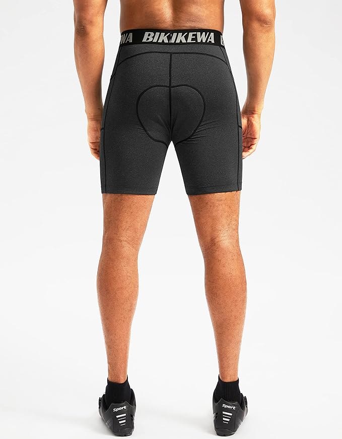 Men's 4D Padded Bike Shorts Cycling Underwear Biking Bicycle Padding Shorts for Men Side Pockets