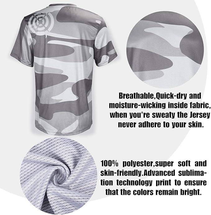 Wisdom Leaves Mens Mountain Bike Jersey Short Sleeve MTB Shirts Moisture-Wicking and Quick-Dry