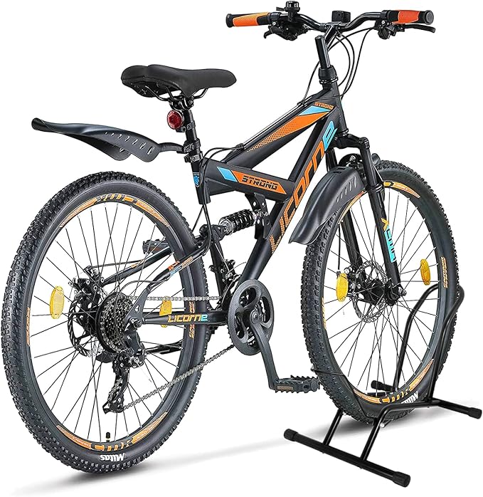 Bike Stand Floor Bike Rack for Storage Indoor/Outdoor, Front and Rear Wheel Parking Rack Stand Perfect for 16"-29" Bicycles