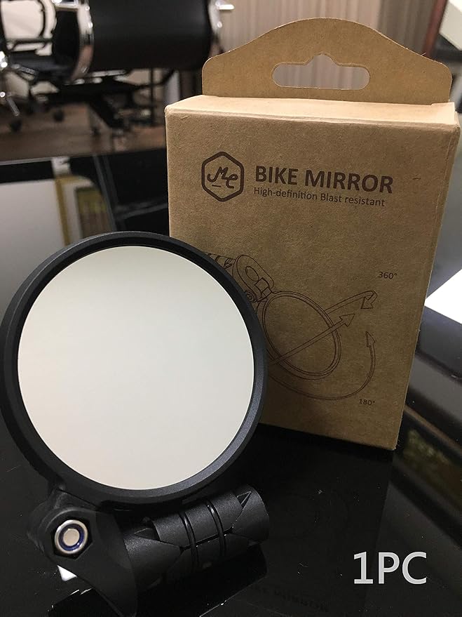 MEACHOW Bar End Bike Mirror [Upgraded Version] Scratch Resistant Glass Lens,HD,Safe Rearview Mirror,ME-001
