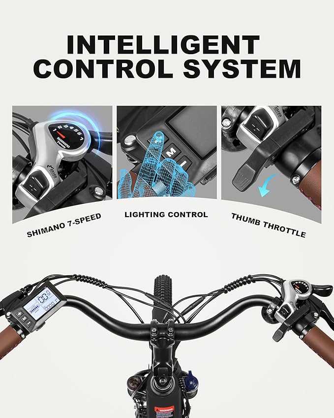 ACTBEST Electric Bike for Adults, Cores 26" Electric Commuter Bike Up to 28MPH 70 Miles, with Peak 1200W Motor, 48V 576Wh Removable Battery, 7-Speed City Cruiser Mountain E Bike for Commuting
