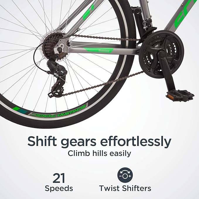 Schwinn GTX Comfort Adult Hybrid Bike, Men and Women, Dual Sport Bicycle, 700c Wheels, Step-Through or Step-Over Lightweight Aluminum Frame