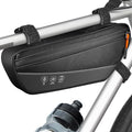 WOTOW Bike Frame Bag - Waterproof Bike Triangle Bag with Side Pocket - Reflective Bicycle Under Tube Storage Pouch for Road Mountain Cycling Travel, 1.8L