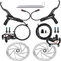 Hycline 4-Pistons Ebike Hydraulic Brake Set: Zoom H876E 2-PIN Power-Off Electric Bike Disc Brake Kit Included 160mm/180mm Rotors and Mounting Adapter