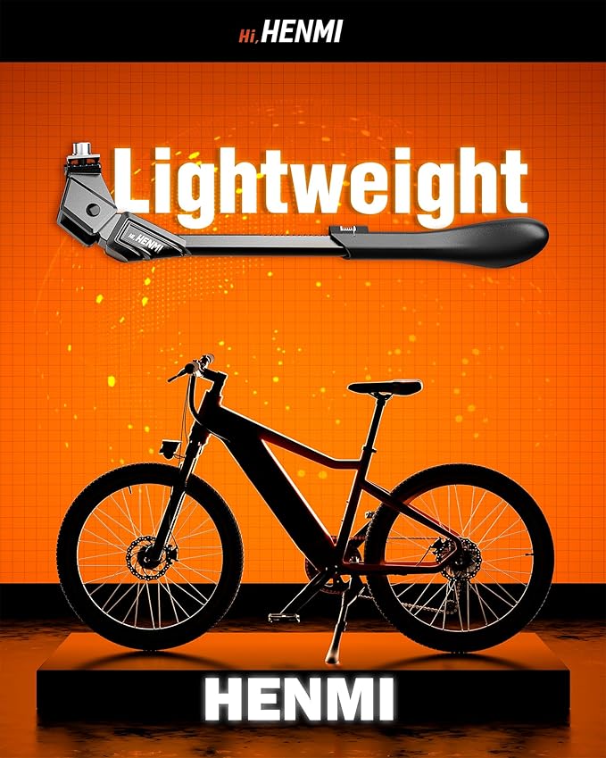 HENMI Center Mount Bike Kickstand for Adult Bikes, Adjustable Bicycle Kickstand for Most 24"-29", Non-Slip Sole, Magnesium alloy Material, Bicycle Kickstand for Mountain Bike Road Bike
