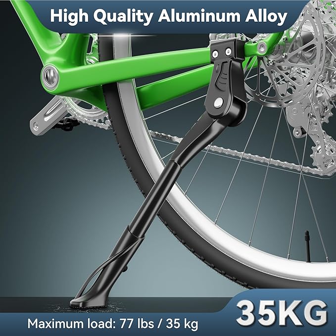 Bike Kickstand 18mm Hole Spacing for 26-29 Inch Adult Bike, Adjustable Aluminum Alloy Bicycle Kickstand, Sturdy and Non-slip Mountain/Road/E-Bike Kick Stand