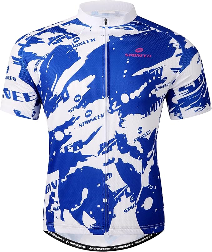 Men Bike Jersey Short Sleeve Road Cycling Shirts Biking Tops Moisture Wicking