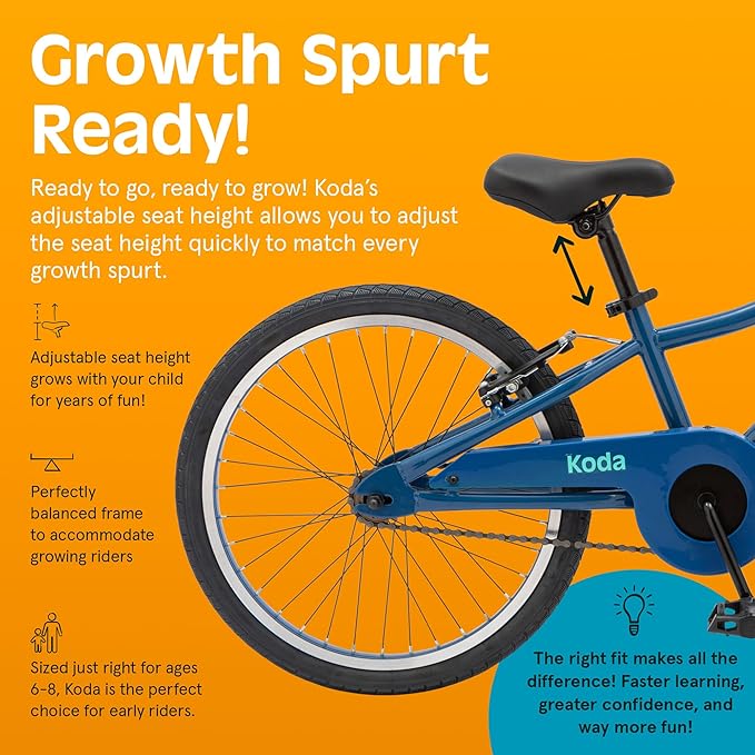 Retrospec Koda Plus Kids Bike for Boys & Girls Ages 6-8 Years - 20" Children's Bicycle, Adjustable Seat & Handlebars