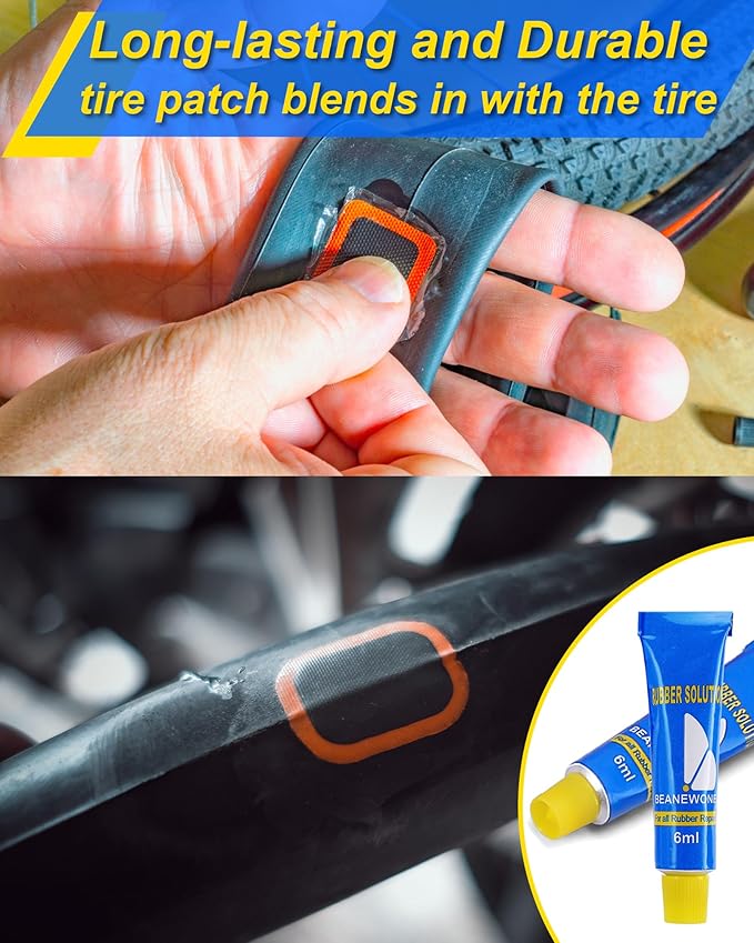 Bike Tire Repair Kit, Bicycle Inner Tube Patch Kit – Portable Case for Bicycle, Motorcycle & Inflatable Tubes