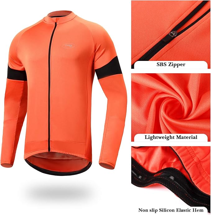 Cycling Jersey Men Bicycle Shirt Short and Long Sleeve MTB Road Biking Jersey with Pockets
