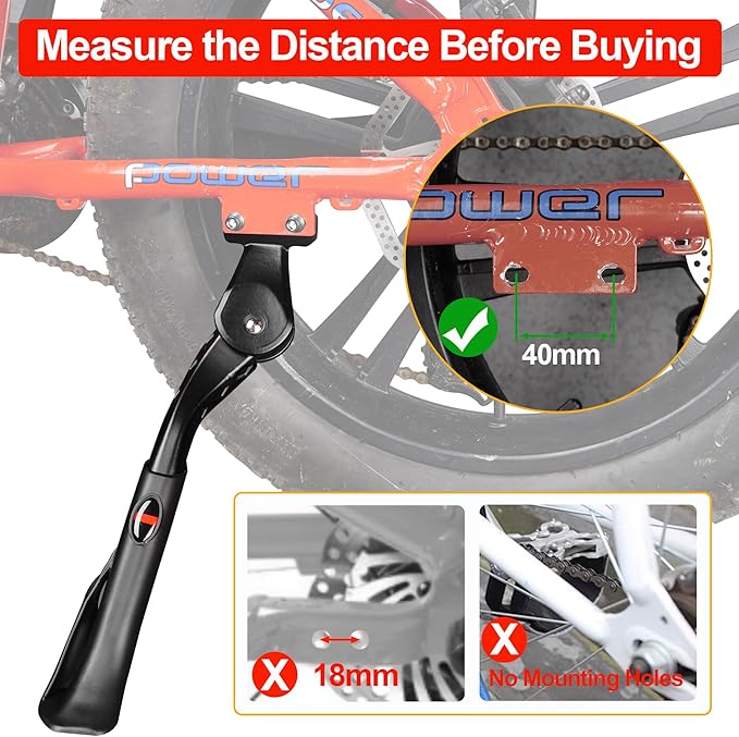 Bike Kickstand for Adult Bike, Adjustable Bicycle Kickstand for 24"-29" Bike, Kickstand for Kids Bike, Mountain Bike, Ebike
