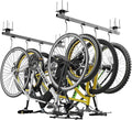 640Lbs Ceiling Mounted Bike Rack, Bike Storage Rack with 8 Adjustable Hooks, Indoor Metal Bike Rack Hanger Storage, 2pcs Set Bike Racks for Home and Garage, Up to 8 Bikes