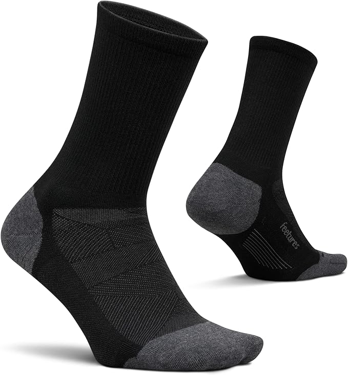 Feetures Elite Max Cushion Mini Crew - Running Socks for Cycling, Walking & Everyday Use - Athletic Socks - Moisture Wicking