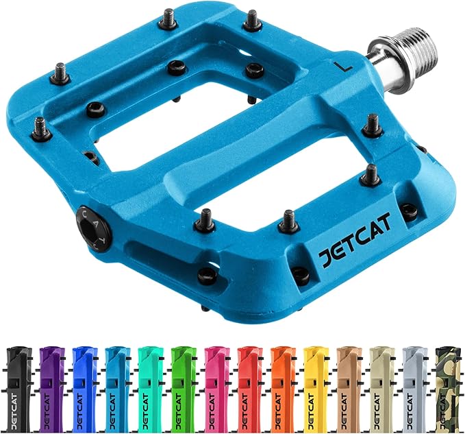 Mountain Bike Pedals Flat - MTB Pedals Flat, Bicycle Pedals for BMX/MTN/Road/Gravel/EBike, BMX Pedals, Platform Pedals, Adults & Kids Bike Replacement Upgrades Parts 9/16