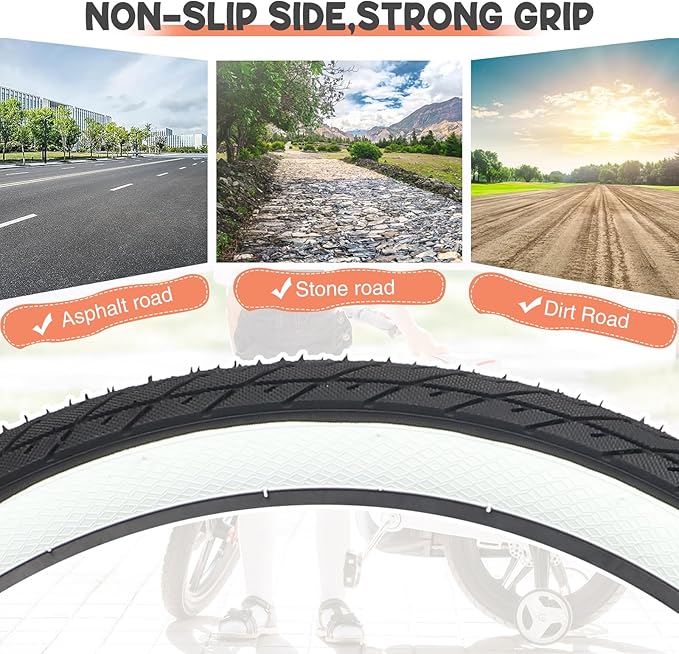 ZUKKA 20 x 2.35 Bike Tire 1/2 Pack 20 inch x 2.35 BMX Bike Tire Folding Replacement Tire for MTB Mountain Bike, BMX Bicycle Commuter Bike