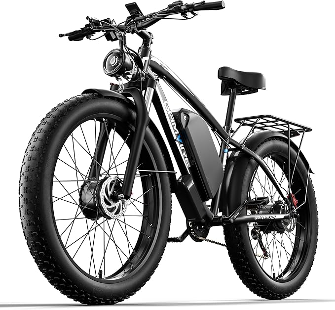 Ebike for Adults Electric, 52V 19.2Ah/32Ah, Peak 2000W/2500W E-Bike, 36/40MPH, 70 Miles/100Miles, Hydraulic Disc Brake, Off Road Snow Mountain E-Bike, 24"/26" Fat Tire Electric Bicycle UL2849 by SGS