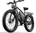 Ebike for Adults Electric, 52V 19.2Ah/32Ah, Peak 2000W/2500W E-Bike, 36/40MPH, 70 Miles/100Miles, Hydraulic Disc Brake, Off Road Snow Mountain E-Bike, 24"/26" Fat Tire Electric Bicycle UL2849 by SGS