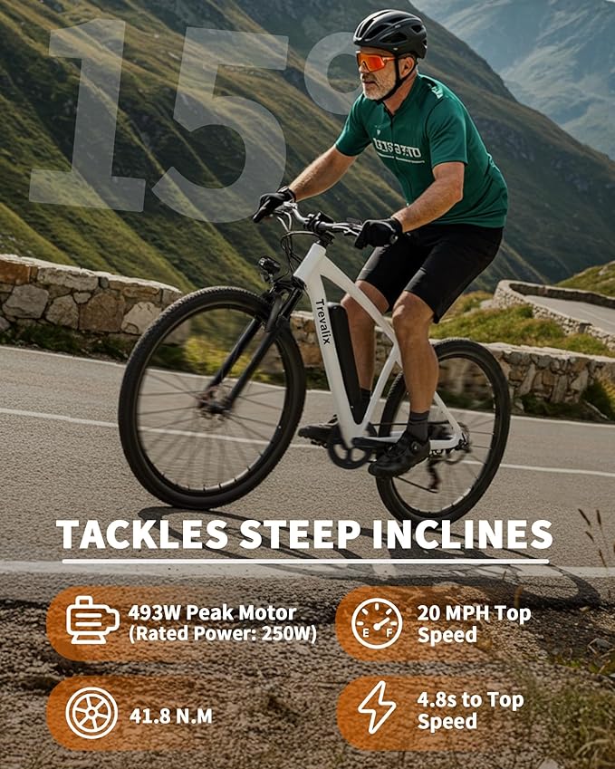Electric Bike for Adults, 50/74 Miles 20 MPH Mountain EBike, Cadence/Torque Sensor with 500W Peak E Bike, 10.4/15.6Ah Removable Battery, 26“ Puncture-resistant Tires bike with Shimano 6-Speed