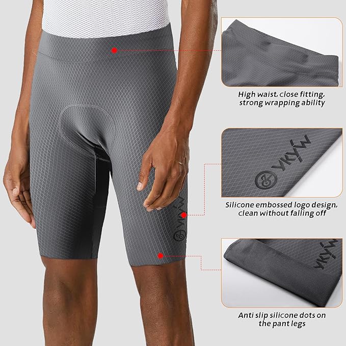 YKYWBIKE Cycling Pants for Men - Elastic Interface Padded Compression Pants Bicycle Pants Cycling Tights Leggings Bike Shorts
