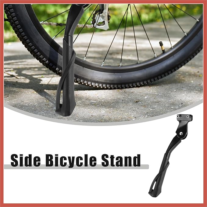 ACROPIX Fit 20-22 Inch Bicycles Adjustable Bicycle Stand with Central 2 Holes Non-Slip Side Stand Kickstand Bicycle for Mountain Bike E-Bike Trekking Car Parts