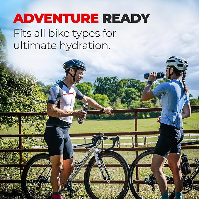 Bike Water Bottle Holder, Black or White Gloss, Secure Retention System, No Lost Bottles, Lightweight and Strong Bicycle Bottle Cage, Quick and Easy to Mount, Great for Road and Mountain Bikes