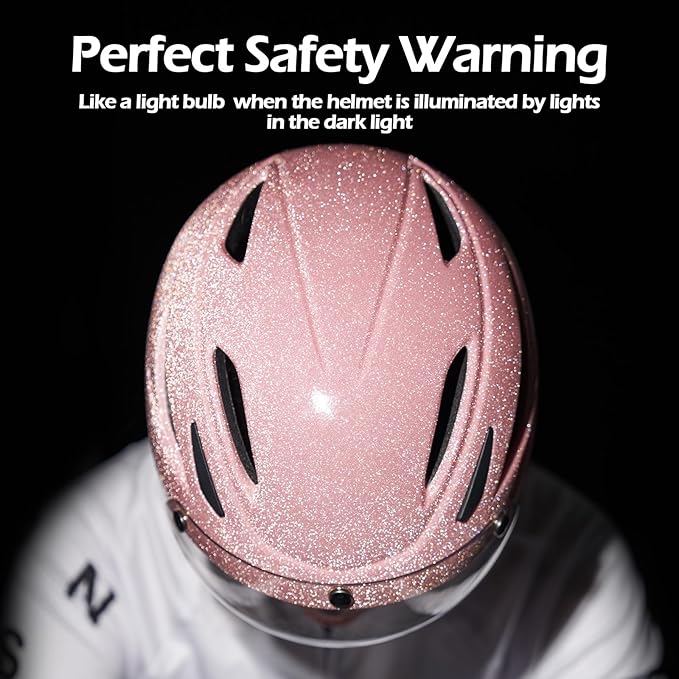Odoland Bike Helmet with Magnetic Sun Visor for Adults, Glasses-Friendly Design Adjustable Dial Cycling Helmet for Men & Women, Urban Riding Bicycle Helmet for Mountain, Road, E-Bike, Commuting