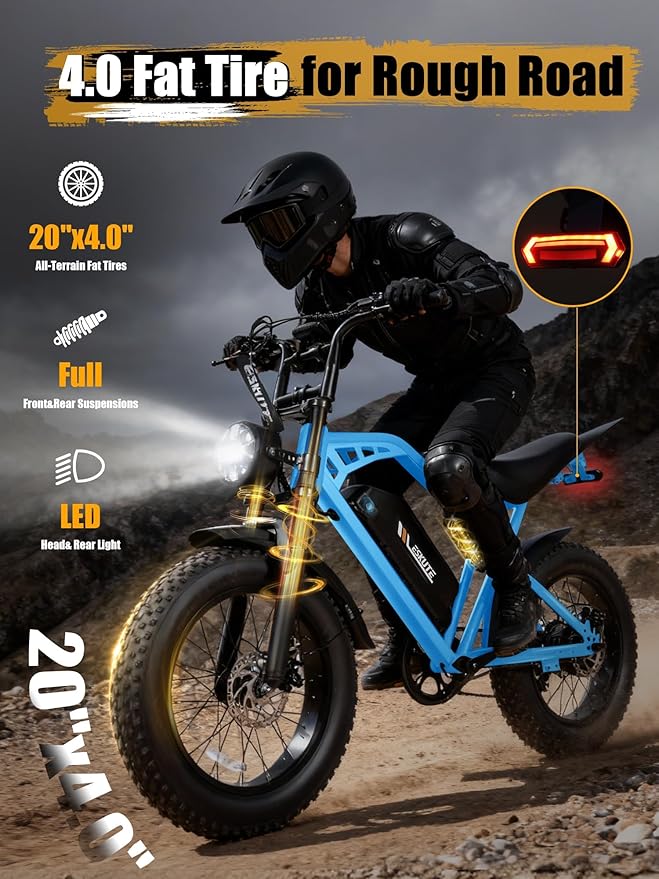 V100/V200 1500W Peak Electric Bike for Adults, 28MPH 48V13&20.8 Ah Removable Battery, 16/20"x4.0" Fat Tire, 7-Speed E-Bike with Dual Suspension – Commuter Ebike for Men & Women