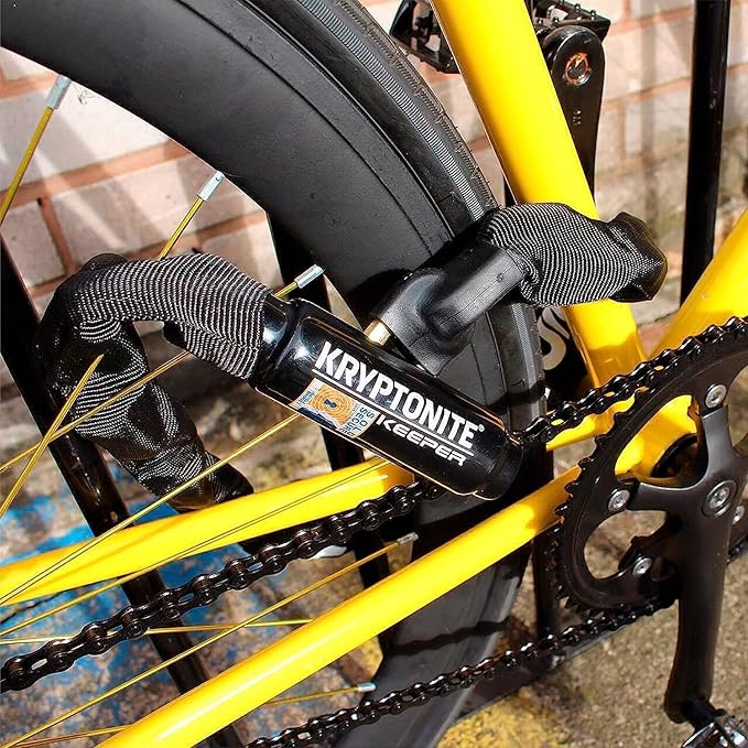 Kryptonite Keeper 585 Bike Chain Lock, 2.7 Feet Long Heavy Duty Anti-Theft Bicycle Chain Lock with Keys for Bike, Motorcycle, Scooter, Bicycle, Door, Gate, Fence