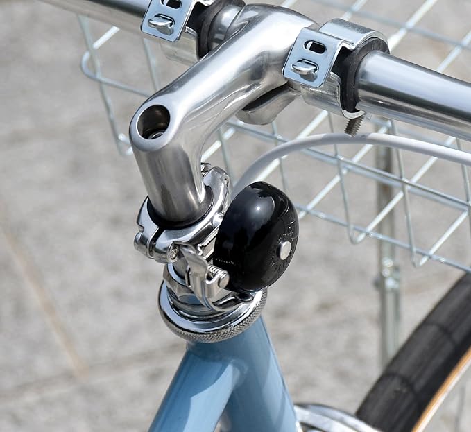 CATEYE OH-2300A Hibiki Bell – Classic Style Brass Bike Bell with Aluminum Bolt-on Design, Fits 22.2 mm or 25.4 mm Handlebars, Road, Hybrid, Touring Style Bicycles
